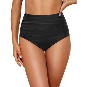 Tempt Me Women High Waisted Bikini Bottom Retro Ruched Swim Bottom Shirred